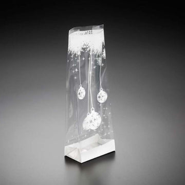 Sacchetto trasparente con grafica bianca natalizia, vuoto